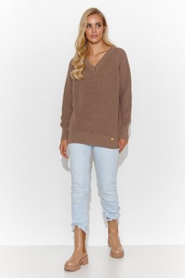 Sweter Damski Model S140 Cappuccino - Makadamia Makadamia