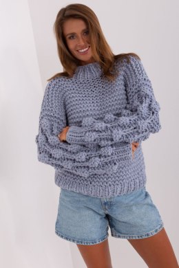 Sweter Damski Model AT-SW-2382.97P Grey/Blue - AT AT