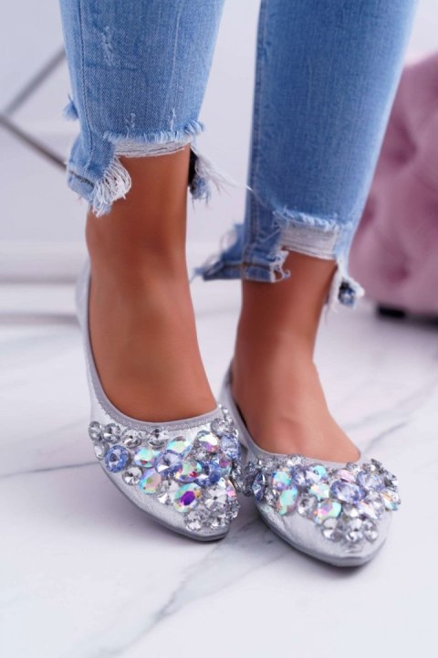 Baleriny Model Crystal C87 Silver - Step in style Step in style