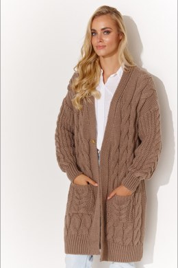 Sweter Kardigan Model S134 Cappuccino - Makadamia Makadamia