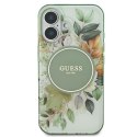 Guess IML Flower & Tonal Circle MagSafe - Etui iPhone 16 Plus (zielony)