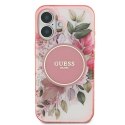 Guess IML Flower & Tonal Circle MagSafe - Etui iPhone 16 (różowy)