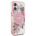 Guess IML Flower & Tonal Circle MagSafe - Etui iPhone 16 (różowy)