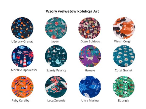 Legowisko ortopedyczne Psilądek Hevea Psie Historie ART 55x55 (Corgi Granat)