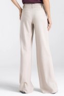 Spodnie lniane wide leg SD85 Beige - Nife Nife