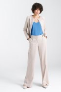 Spodnie lniane wide leg SD85 Beige - Nife Nife