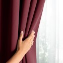 Zasłona BLACKOUT  czerwony przelotki srebrne 140x245 ameliahome - CURT/AH/BLACKOUT/EYELETS/WINE/140