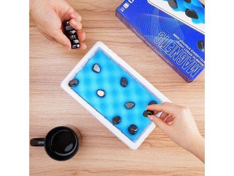Gra Szachy Kamienie Magnetyczne Planszowa, Magnetyczna Gra Strategiczna, Magnetic Chess + Podkładka