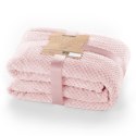 Koc HENRY - DECOKING kolor pudrowy róż tłoczony żakardowo styl nowoczesny 220x240 - BLA/HENRY/POWDERPINK/220x240