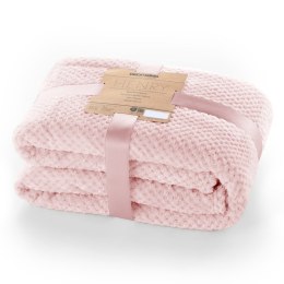 Koc HENRY - DECOKING kolor pudrowy róż tłoczony żakardowo styl nowoczesny 220x240 - BLA/HENRY/POWDERPINK/220x240