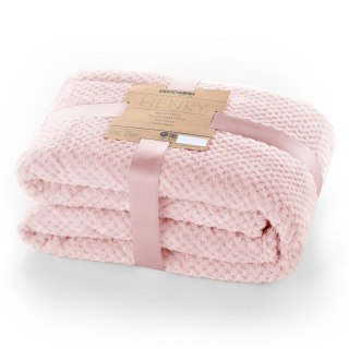Koc HENRY - DECOKING kolor pudrowy róż tłoczony żakardowo styl nowoczesny 220x240 - BLA/HENRY/POWDERPINK/220x240
