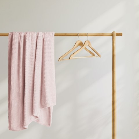 Koc HENRY - DECOKING kolor pudrowy róż tłoczony żakardowo styl nowoczesny 220x240 - BLA/HENRY/POWDERPINK/220x240