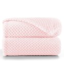 Koc HENRY - DECOKING kolor pudrowy róż tłoczony żakardowo styl nowoczesny 220x240 - BLA/HENRY/POWDERPINK/220x240