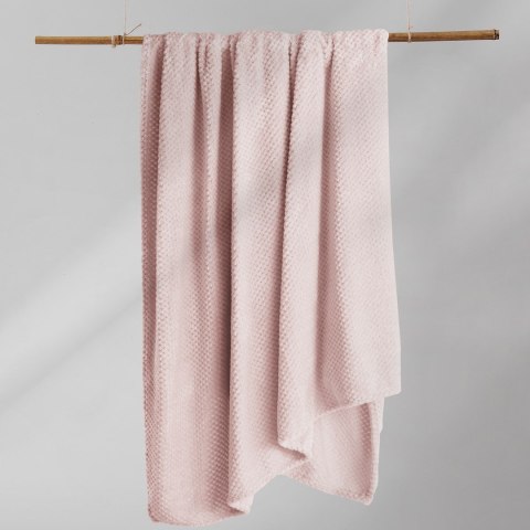 Koc HENRY - DECOKING kolor pudrowy róż tłoczony żakardowo styl nowoczesny 220x240 - BLA/HENRY/POWDERPINK/220x240