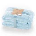 Koc HENRY kolor błękitny tłoczony żakardowo styl nowoczesny 70x150 - BLA/HENRY/BABYBLUE/70X150