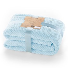 Koc HENRY kolor błękitny tłoczony żakardowo styl nowoczesny 70x150 - BLA/HENRY/BABYBLUE/70X150