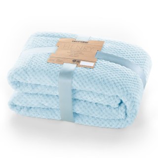Koc HENRY kolor błękitny tłoczony żakardowo styl nowoczesny 70x150 - BLA/HENRY/BABYBLUE/70X150
