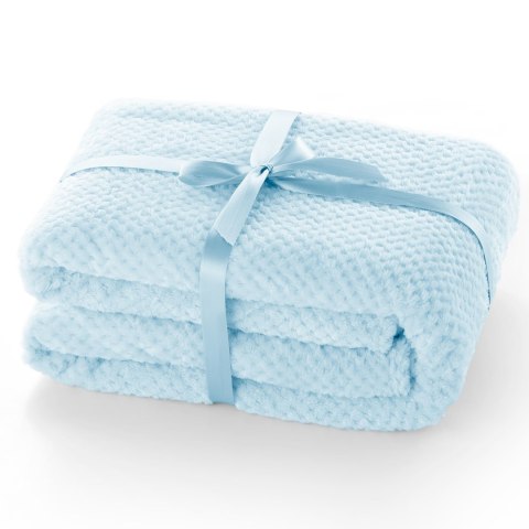 Koc HENRY kolor błękitny tłoczony żakardowo styl nowoczesny 70x150 - BLA/HENRY/BABYBLUE/70X150