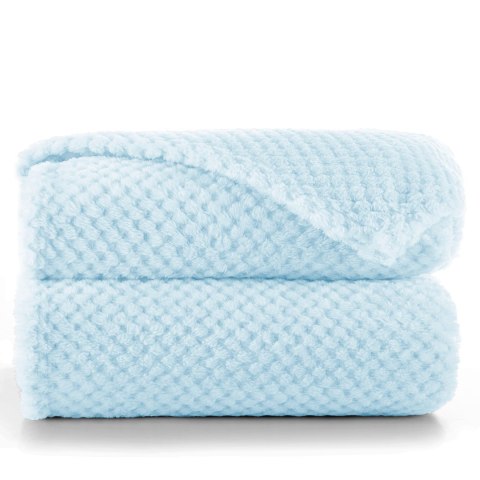 Koc HENRY kolor błękitny tłoczony żakardowo styl nowoczesny 70x150 - BLA/HENRY/BABYBLUE/70X150