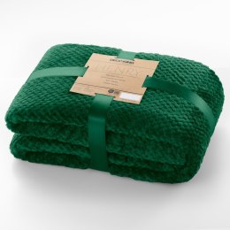 Koc HENRY kolor butelkowa zieleń tłoczony żakardowo styl nowoczesny 70x150 - BLA/HENRY/BOTTLEGREEN/70X150
