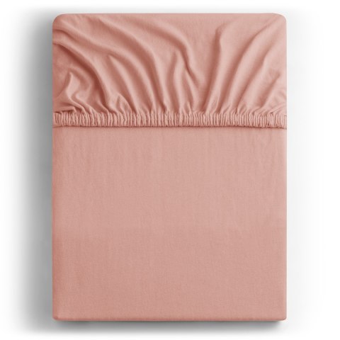 Prześcieradło AMBER kolor koralowy  materiał jersey 140-160x200 wys. 30cm - FITTED/AMBER/PEACH/140-160x200+30