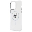 Karl Lagerfeld IML Metal Choupette Head MagSafe - Etui iPhone 14 Pro Max (biały)