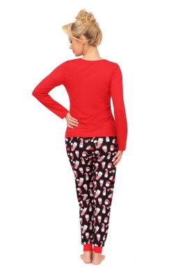 Piżama Damska Model Santi Long Red - Donna Donna