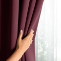 Zasłona BLACKOUT kolor bordowy  przelotki srebrne  140x270 ameliahome - CURT/AH/BLACKOUT/EYELETS/BURGUNDY/