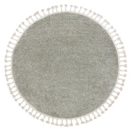Dywan okrągły WELBEN kolor oliwkowy styl boho r120 Hakano - RUG/LU/WELBEN/FRINGE/GREEN/R120
