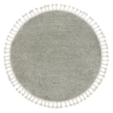 Dywan okrągły WELBEN kolor oliwkowy styl boho r120 Hakano - RUG/LU/WELBEN/FRINGE/GREEN/R120