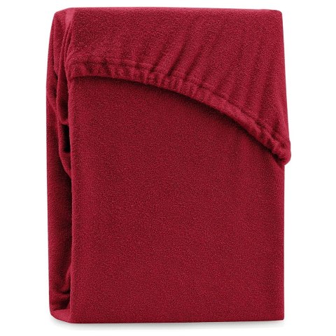 Prześcieradło RUBY kolor bordowy styl klasyczny materiał frotte 220-240x220 AmeliaHome - FITTEDFRO/AH/RUBY/D.RED26/N/220-240x220