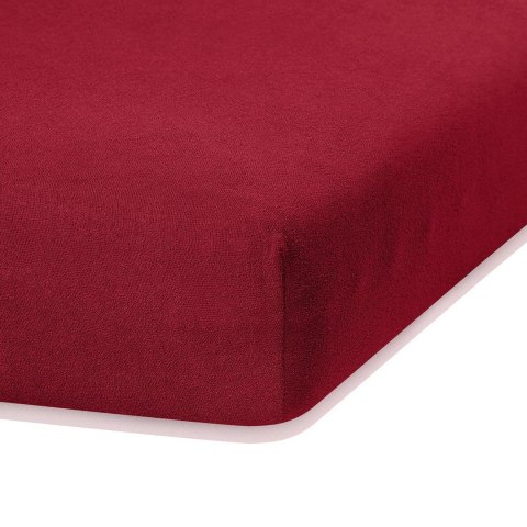 Prześcieradło RUBY kolor bordowy styl klasyczny materiał frotte 220-240x220 AmeliaHome - FITTEDFRO/AH/RUBY/D.RED26/N/220-240x220