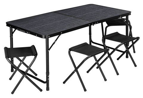 Zestaw turystyczny TRAMP BLACK WOOD czarny 120x60 cm