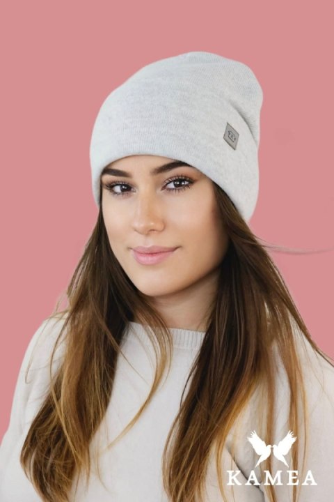 SALLY czapka beanie zimowa czapka uniwersalna kolor jasny szary - Kamea Kamea