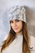 VENTURA zimowa czapka moro beanie kolor biały - Kamea Kamea