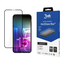 3mk HardGlass Max - Szkło hartowane do iPhone 15 (Czarny)