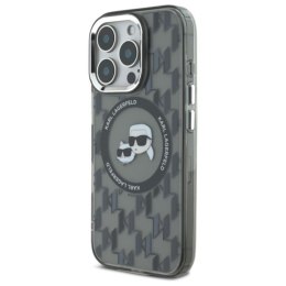 Karl Lagerfeld IML Monogram Karl & Choupette Head MagSafe - Etui iPhone 16 Pro Max (czarny)