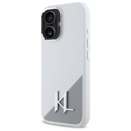 Karl Lagerfeld Silicone Shadow Metal Initial MagSafe - Etui iPhone 16 (biały)