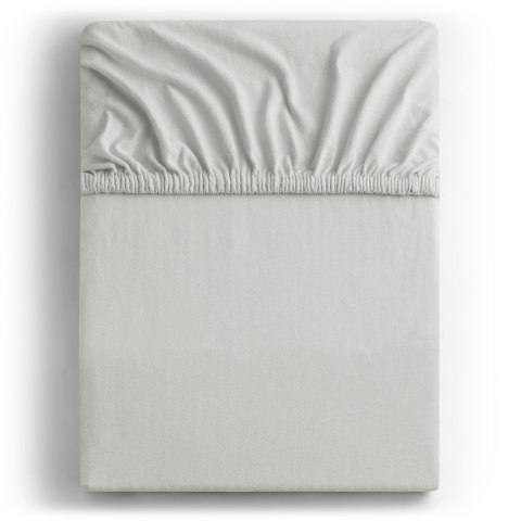 Prześcieradło AMBER kolor biały styl klasyczny materiał jersey 200-220x200 DecoKing - FITTED/AMBER/PEARLOYSTER/200-220x200+30