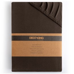 Prześcieradło AMBER kolor ciemny brąz styl klasyczny materiał jersey 180-200x200 DecoKing - FITTED/AMBER/CHOC/180-200x200+30