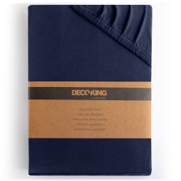 Prześcieradło AMBER kolor granatowy styl klasyczny materiał jersey 160-180x200 DecoKing - FITTED/AMBER/NAVYBLUE/160-180x200+30