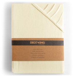 Prześcieradło AMBER kolor kremowy styl klasyczny materiał jersey 160-180x200 DecoKing - FITTED/AMBER/CRE/160-180x200+30