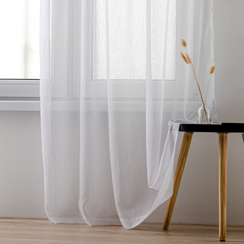 Firana KRESZ kolor biały styl klasyczny flex flex 5,5 cm z podwójną zakładką woal gnieciony 140x270 homede - SCURT/HOM/KRESZ/FLE