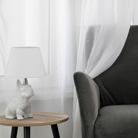 Firana KRESZ kolor biały styl klasyczny szelki szelki 10 cm woal gnieciony 140x250 homede - SCURT/HOM/KRESZ/TAB/WHITE/140x250
