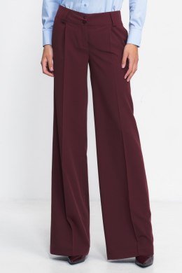 Bordowe spodnie typu wide leg SD81 Bordo - Nife Nife