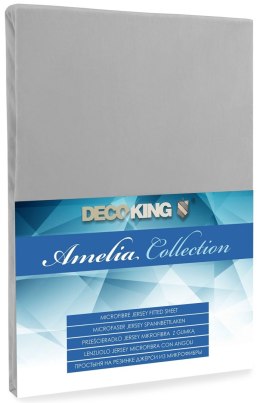 Prześcieradło AMELIA kolor szary styl klasyczny 120-140x200 DecoKing - MJ/AMELIA/SILVER/120-140+30