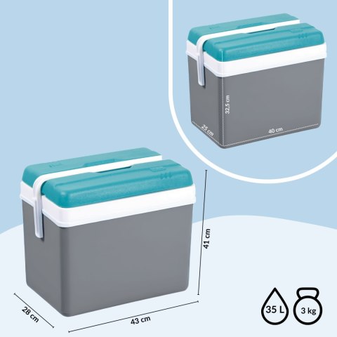 Lodówka EDA 35L Szara z Turkusową Pokrywą Kamai Kamai COOLBOX
