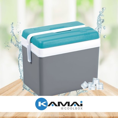 Lodówka EDA 35L Szara z Turkusową Pokrywą Kamai Kamai COOLBOX