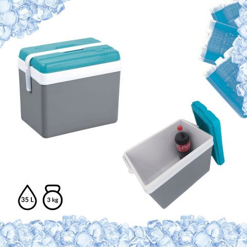 Lodówka EDA 35L Szara z Turkusową Pokrywą Kamai Kamai COOLBOX