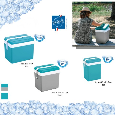 Lodówka EDA 35L Szara z Turkusową Pokrywą Kamai Kamai COOLBOX